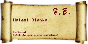 Halasi Blanka névjegykártya